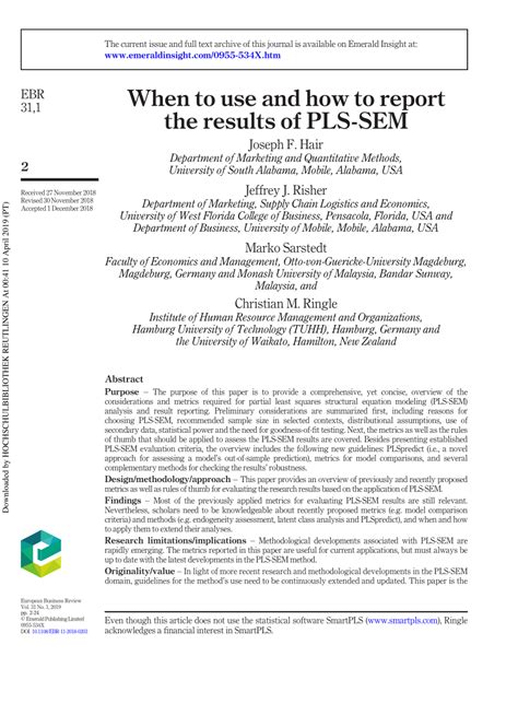 how to report sem|(PDF) When to use and how to report the results of PLS.